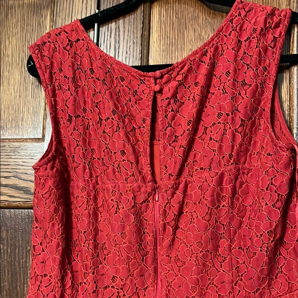 White House Black Market Red A-Line Mini Dress Sleeveless Scoop Neck - Picture 5 of 6